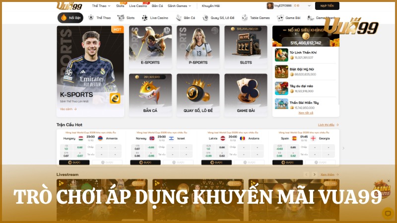 Các sản phẩm hợp lệ nhận thưởng trong ưu đãi VUA99
