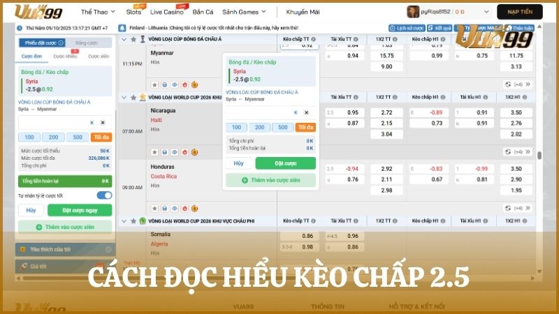 Hướng dẫn đọc hiểu kèo 2 rưỡi trên bảng cược đầy đủ và chuẩn xác