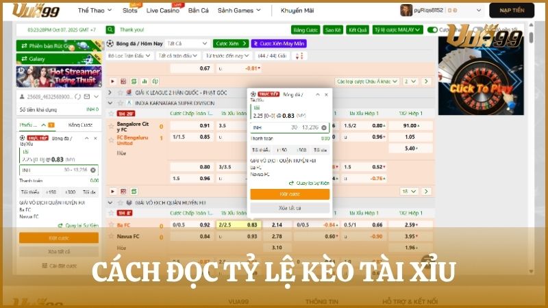 Hướng dẫn cách đọc tỷ lệ cược tài xỉu trong bóng đá chi tiết và chuẩn xác
