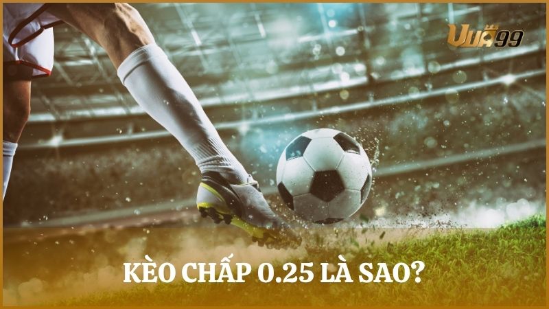 Kèo chấp 0.25 là loại kèo mà đội cửa trên chấp đội cửa dưới 0.25 bàn thắng