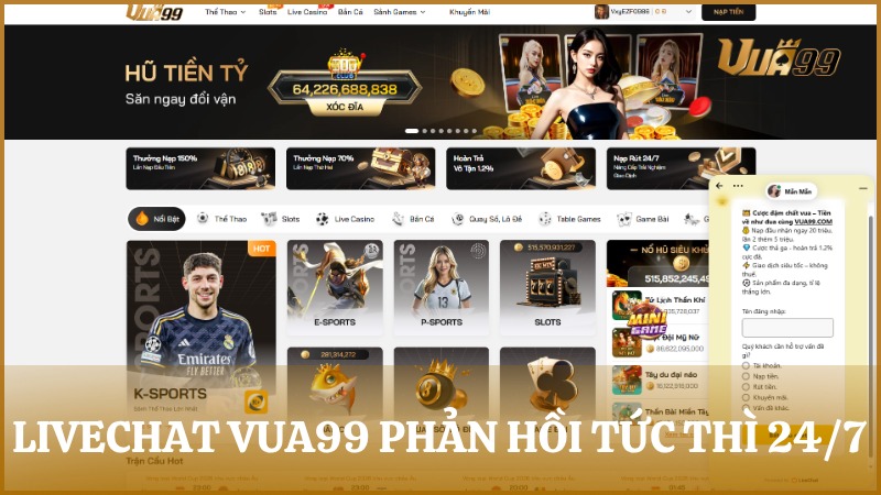 Biểu tượng Livechat VUA99 hỗ trợ trò chuyện nhanh
